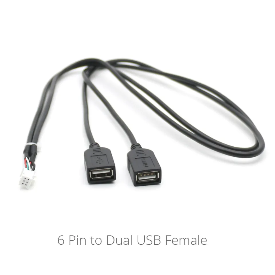 6 Pin Plug Connector Dual USB Interface Cable Adapter for Car Android Radio  Navigation Multimedia IOS | Lazada PH