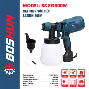 Hoả Tốc Máy phun sơn Điện Cầm Tay Boshun BS-SG800W Công suất 800W 3 kiểu phun Bình Chứa 1000ml