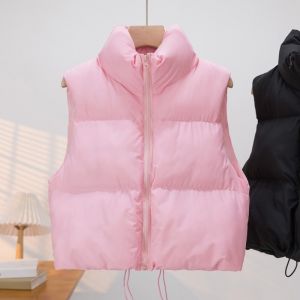 CBHH Elegant Womens Down Vest Short Casual Quilted Jackets High Quality Warm Sleeveless Coats Autumn Winter