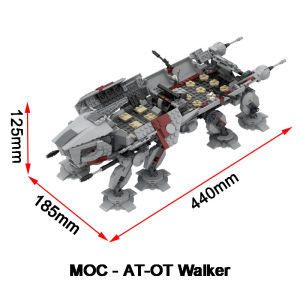 MOC Building Blocks AT-OT Walker Big Space Troop Carrier Modified from 75337 AT-TE Walker Spacefighter DIY Brick Model Toys Gift