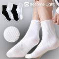 5/10pairs Socks Mid-length Solid color Sports White and black Deodorant Sweat-wicking. 