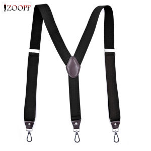 ZOOPF Hook Buckle Fashion Suspenders Stretchy Wide Elastic Men Pliers Women Braces