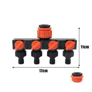 Garden Hose Pipe Splitter 4-Way Faucet Diverter Tap Hose Connector Splitter Watering Quick Connector Adapter Extender Switches