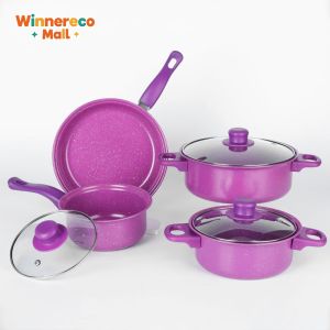 Non-Stick Cookware Set 13 Pieces with Glass Lids for Gas and Electric Stoves Perfect for Home Cooking and Meal Preparation