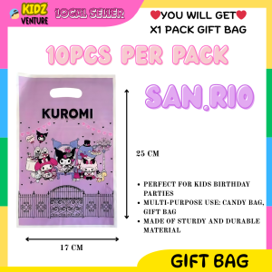 (READY STOCK) Beg Hadiah Kertas Capybara Stitch Hiasan Parti Plastic Gift Bag Kids Birthday Theme Decoration 生日派对礼品袋