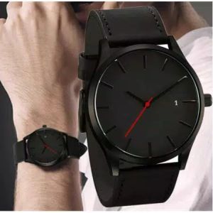 Bayar Ditempat/COD Jam Tangan Kulit MILENIAL Tanggal kalender Casual Korea Fashion Watch Arloji Pria JT18B