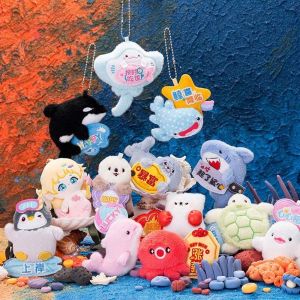 UMBRAULI PP Cotton Refrigerator  Pendant Cartoon Alloy Ocean Animal Pendants Dolphin Bag Accessories Plush Pendant with ism Friends