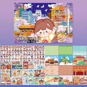 Set Stiker Tukar Fesyen Kanak Kanak Perempuan Buku Tampal Watak Comel Pelekat Kreatif Tahan Air Boleh Alih DIY Hiasan Buku Nota Mainan Puteri Landscaping Dress Up Sticker Book Makeup Hand Account Sticker Toys 场景换装手帐贴纸手账素材造景小图案贴画水杯贴手杖本女孩可爱防水儿童粘贴无痕套装玩具公主换妆