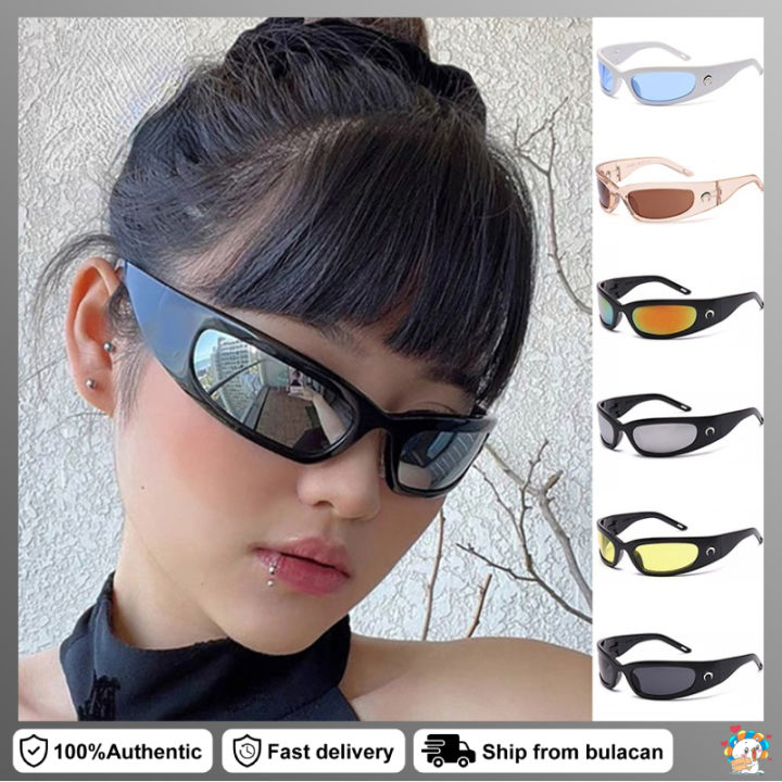 Y2K Glasses Tiktok Lenses Moon Rectangular Sunglasses Y2K Outdoor