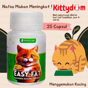 KITTYDOM Vitamin Kucing Easy Fat Proven Formula Kapsul Obat Gemuk Penggemuk Kucing Cat Kitten Adult Anabul Obat Suplemen Tambah Nafsu Makan Kucing