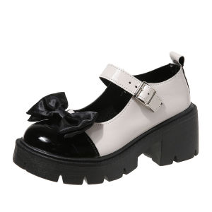 2025 Trendy Womens Shoes - 5 cm Heel Mary Janes Thick Heel & Soles College Retro JK Lolita Style (Add One Size)#351
