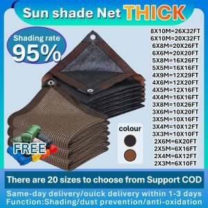 Reinforced 95% UV Sun Shade Net 26FT x 32FT Waterproof Garden & Greenhouse Cover with Free Rope