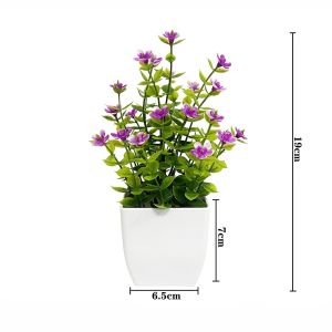 CHLOCH Multicolor Artificial Flower Potted Greenery Plant Mini Flower Simulated Plants Mini Rose Lavender Simulation Flowers Bonsai Home Decoration
