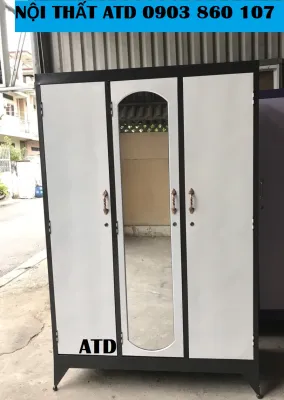 Tủ sắt quần áo 3 cánh lớn giá rẻ tại xưởng- tủ dày loại 1 HCM