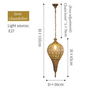 เหล็กสร้างสรรค์ไทยแสงหรูหราชาห้องเซนโคมไฟระย้าสไตล์เอเชียตะวันออกเฉียงใต้บรรยากาศร้านอาหารโต๊ะโคมไฟ