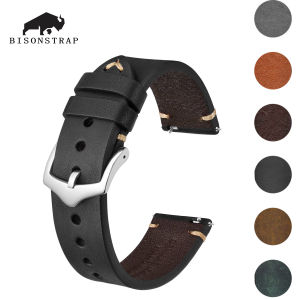 BISONSTRAP Luxury Crazy Horse Leather Genuine Cowhide Watch Band 18mm 19mm 20mm 21mm 22mm 23mm 24mm Watchband for Men Bracelet2026