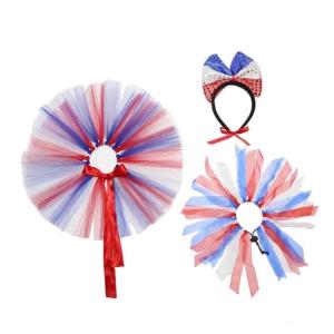 Fashion Bowknot Pet Headband Bib Cute Pet Headband Bib Lovely Dogs Cat Skirt Collar Headbands Set for Small Dogs