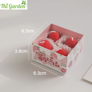 Bộ quà tặng nến thơm homemade hình trái dâu tây trang trí nhà cửa khách sạn tiệc cưới