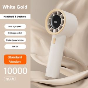 Handheld 10000mAh LED Display 100 speed High-speed Small Wind G-un Ultra-quiet Turbo Fan Outdoor Aluminum Alloy USB Charging Outdoor Electric Fan Strong Wind