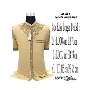 Baju Koko Pria Bordir Atasan Muslim Lengan Pendek Koko Eternity Terbaru COD