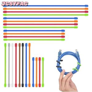 JCSYFAC 5pcs Silicone Zip quan hệ thép lõi Silicone Xoắn quan hệ tái sử dụng cao su Xoắn quan hệ quan hệ cáp cho tổ chức