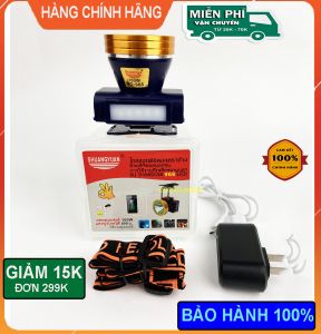 Đèn pin đội đầu SHANGYUAN 966 LED 100w chống nước ánh sáng vàng và trắng đèn đeo đầu đi rừng soi ếch dã ngoại có màn hình LCD (Chuẩn Mẫu))