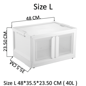 Capstone_thai กล่องเก็บของพับเก็บได้ มีล้อเลื่อนได้ พร้อมฝาปิด ลังพลาสติกพับเก็บได้ กล่องเก็บของอเนกประสงค์ กล่องพลาสติกพับได้