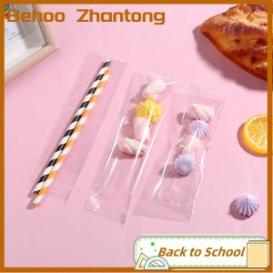 Behoo 100Pcs Clear Self Sealing Long Candy Treat Bags 5x20CM Pretzel Rod Bags Resealable Bag For Packaging Candy Gifts Favors