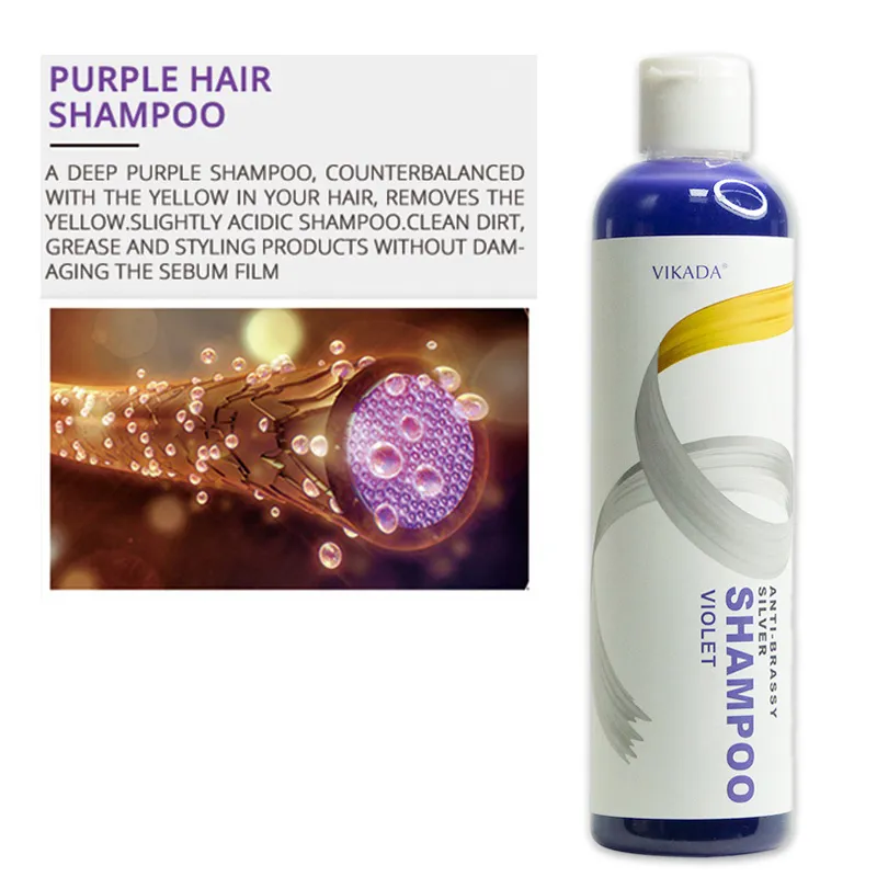 275ML VIKADA Hair Color Shampoo Purple Shampoo with Anti-Brass Hair Dye  Permanent Pure Brass Toning for Bleached and Colored Hair