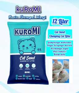 Kemasan 12 Liter KUROMI Cat Sand Pasir Kucing Gumpal Wangi Aroma Tahan Lama Minim Debu