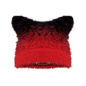 Furry Knit Head Wrap Furry Kitten Soft Thicken Hood for Women Outdoor Wear Thicken Ear for Winter Sports Cycling Skiing