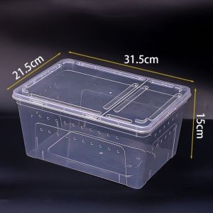 RANG Ventilated Reptile Breeding Box Stackable Transparent Turtle Transport Container Portable Clear View Animal Habitat Cage Crawling Pet