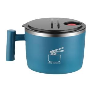 สแตนเลสบะหมี่ Mangkuk Bertutup กันรั่วสำหรับใช้ในหอพักสำนักงานภาชนะใส่ซุปแบบพกพา