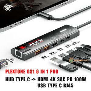 Cáp chuyển đổi tai nghe Plextone Gs Max Pro III Type C sang 3.5mm hỗ trợ ipad vừa nghe nhạc vừa sạc siêu nhanh 60W cắm usb