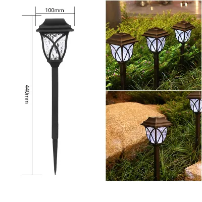 2 PCS Solar Lamp Outdoor LED Retro Solar Powered Garden Lights Home Waterproof Park Lawn Path Landscape Lighting Decorative