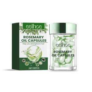Eelhoe Rosemary Hair Care Capsules Nourish Hair Roots Repair Damaged Hair Vitamin Capsule Serum Keratin Anti Hair Loss Repair Curl Damaged Essential Oil Essence Silky Hair Rosemary Oil for Home Trips Traveling Hair Salon