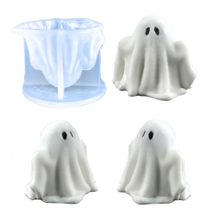 3D ma khuôn silicon dễ thương trang trí thủ công mỹ nghệ khuôn cho DIY thơm làm xà phòng hình Ma Nhà kiểu dáng khuôn mẫu