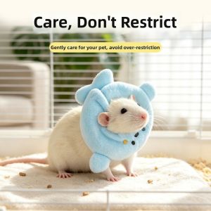 EAURA Soft Plush Pet Elizabethan Collar Breathable Adjustable Anti Lick Recovery Collar Comfortable Skin-Friendly Small Pet Cone Collar For Hamster