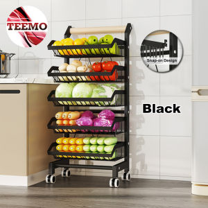 Teemo 5 Layers Adjustable Kitchen Storage Rack Mesh Metal Vegetable And Fruit Baskets Trolley - Fulfilled by Teemo SHOP