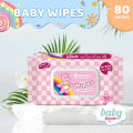 BabyZoom Rainbow Cute Bear Baby Wipes Unscented 80 Sheets 1 Pack Wet Wipes for Baby Baby Skin Care New born Wipe for Kids Baby Water-locking Mouth and Hand Sensitive Skin Baby Care for Babies Baby Need on Sale Newborn Essentials Free Shipping. 