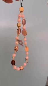 CASETIFY Cherry Blossom Pink Phone Chain Handmade Beaded Strap Bag Pendant Wrist Accessory Girly Style