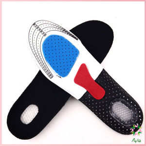Ayla แผ่นพื้นรอง ระบายอากาศได้ดี ซับเหงื่อ ดูดซับแรงกระแทก แบบนิ่ม สําหรับรองเท้ากีฬา insole