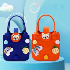 HEFEI Nhỏ Quà Tặng Cho Sinh Viên Phim hoạt hình Búp Bê Đa-mục đích Đáng yêu Nylon Lông Bóng Lưu trữ Giỏ Phụ nữ Túi Xách Cảm thấy Túi Tote Kẹo Túi