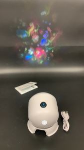 Portable Rotating Projector Light Type C Rechargeable Bedroom Atmosphere Lamp 3 Scene Vibe Ocean Snowflake Snowman Adjustable Brightness Silent Operation For Children Sleep