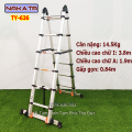 Thang nhôm rút đôi chữ A Nakata NEW, Chiều cao chữ A từ 1m9, 2m2, 2m5, 2m8, 3m2, 3m6, 4m1. Bảo hành 2 năm. 