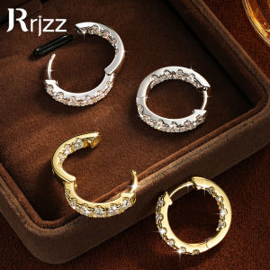 Rrjzz Brilliant Full D-Color Moissanite Hoop Earrings for Women 2CTTW VVS1 Lab Created Diamond Huggie Earrings GRA Jewelry Gifts2026
