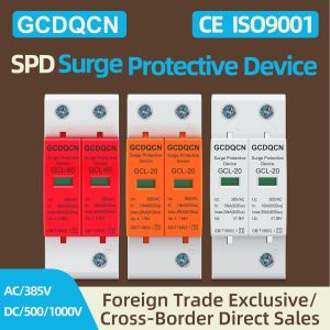GCDQCN GCL-60 SPD 2P AC385V 60kA Surge Protective Device Power Lightning Surge Arrester DIN Rail Installation Flame Retardant Shell Anti-surge Protection to Prevent Electrical Equipment Damage from Lightning Strike & Surge Current