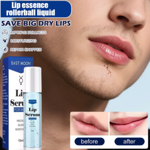 Lip Serum with Roll-On Mens Natural Lip Essence Oil Protects Dry Chapped Dark Lips Lip