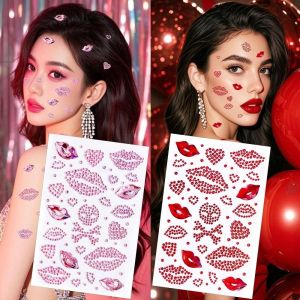BEAUTYLADIES Makeup Sticker 3D Crystal Face Sticker Sparkling Rhinestone Face Tattoo Sticker Scrapbook Journal Waterproof Photocard Sticker Kids Girls