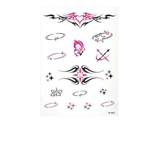 BEAUTYLADIES Demon Love Heart Punk Style Tattoo Stickers Totem Butterfly Y2k Spicy Girl Body Art Sticker Dark Punk Sweet Cool Removable Temporary Tattoo Men Women